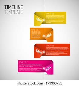 Vector Infographic timeline report template made from colorful papers