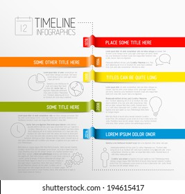 Vector Infographic timeline report template with icons