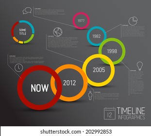 Vektorgrafik-Timeline-Berichtsvorlage mit Symbolen