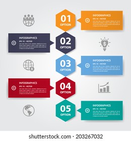 Vector Infographic timeline report template with icons