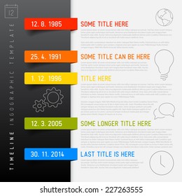 Vector Infographic timeline report template with icons