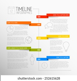 Vector Infographic timeline report template with icons