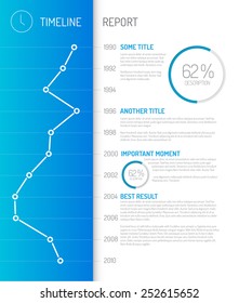 Vector Infographic timeline report template with charts and graphs