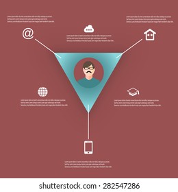 Vector Infographic timeline report template with icons.Bright pastels creative.