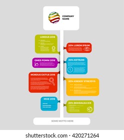 Vector Infographic timeline report template with Business milestones 