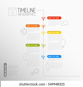 Vector Infographic timeline report template with icons