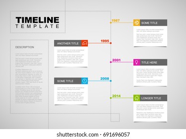 Vector Infographic timeline report template with icons and simple content boxes