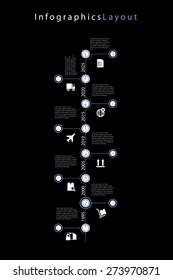 Vector infographic timeline with shipping and transportation icons.