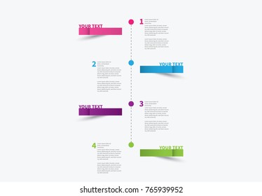 Vector Infographic Timeline With Space For Text In Vertical Position And 4 Steps