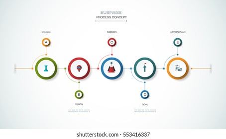 Vector infographic timeline template with 3D paper circles. Business process concept with options. For content, diagram, flowchart, steps, parts, time line infographics, workflow layout, chart.
