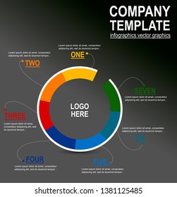 Vector infographic timeline template made from colorful wheel for business - Vector