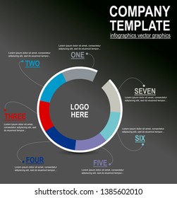Vector infographic timeline template made from colorful wheel for business - Vector