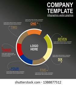 Vector infographic timeline template made from colorful wheel for business - Vector
