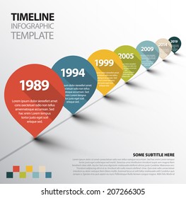 Vector Infographic Timeline Template with retro pointers