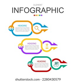 vector infographic two arrow lines cross each other elements template block. used for process diagram, presentation, working flow, information layout, banner, chart, and graph.