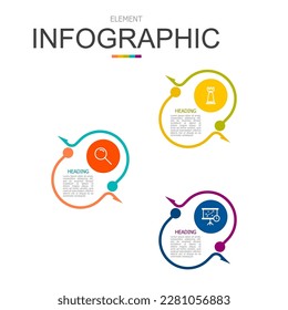 vector infographic two curve arrow lines opposite each other elements template block. used for process diagram, presentation, working flow, information layout, banner, chart, and graph.