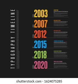 Vector Infographic typography timeline report template 
