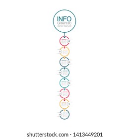 Vector infographic vertical diagram, template for business, presentations, web design, 8 options.
