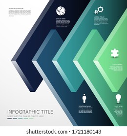 Vector Infographic Vertical Layers Desks Template