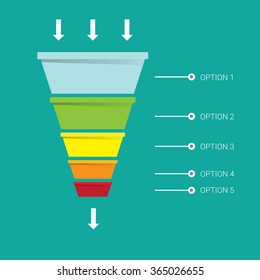 Vector infographic or web design template . vector Flat sales funnel