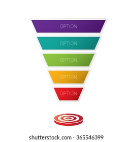 Vector infographic or web design template . vector Flat sales funnel