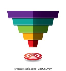 Vector infographic or web design template . vector Flat sales funnel