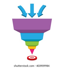Vector infographic or web design template . vector cartoon sales funnel