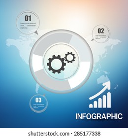 Vector infographic web and mobile interface template with unfocused background,Icons set for business design,blur,icon,illustration