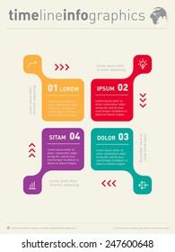 Vector infographic. Web Template for cycle diagram or presentation of technological process. Business concept with four parts.