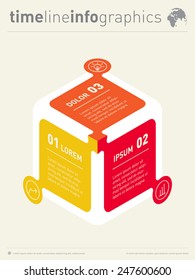 Vector infographic. Web Template for diagram or presentation of technological process. Business concept with three parts.