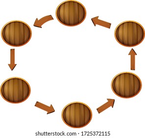 vector infographic of wooden boards in the shape of a circle