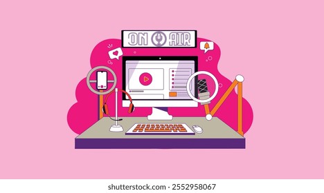 Infografía de Vector del trabajo del influencer digital