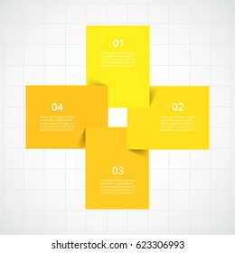 Vector infographic. Yellow template for diagram, graph, presentation and chart. Business concept with 4 options, parts, steps or processes.