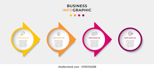 Vector Infographics with 4 options or steps. Business concept. Can be used for presentations banner, workflow layout, process diagram, flow chart, info graph