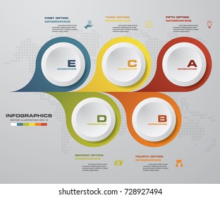 Vector infographics 5 steps timeline design template. Timeline infographic design vector and marketing icons. EPS 10.