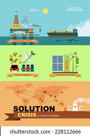 vector infographics about fossil fuels, fossil energy