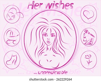 Vector infographics about women's wish list
