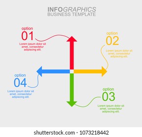 Vector infographics arrows with 4 options