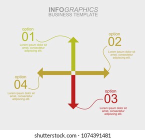 Vector infographics arrows with 4 options