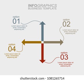 Vector infographics arrows with 4 options