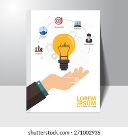 Vector infographics background business idea concept book cover design template