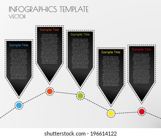 vector infographics with black arrows and timeline