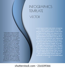 vector infographics with blue parts and sample text
