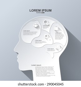 Vector infographics. Brain,  Abstract background.