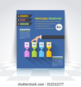Vector Infographics Brochure, Cover, Flyer. Numbered Banner and Background Design