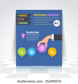 Vector Infographics Brochure, Cover, Flyer. Numbered Banner and Background Design