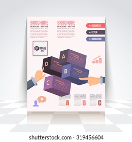 Vector Infographics Brochure, Cover, Flyer. Numbered Banner and Background Design