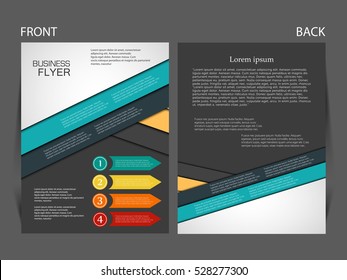 Vector infographics Brochure flyer design, Front and back page.