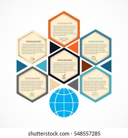 Vector Infographics Business infographics hexagon