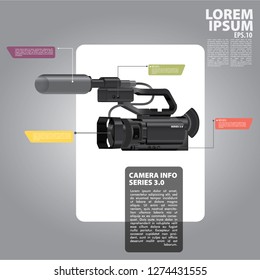 vector infographics, cameras and lenses, eps 10